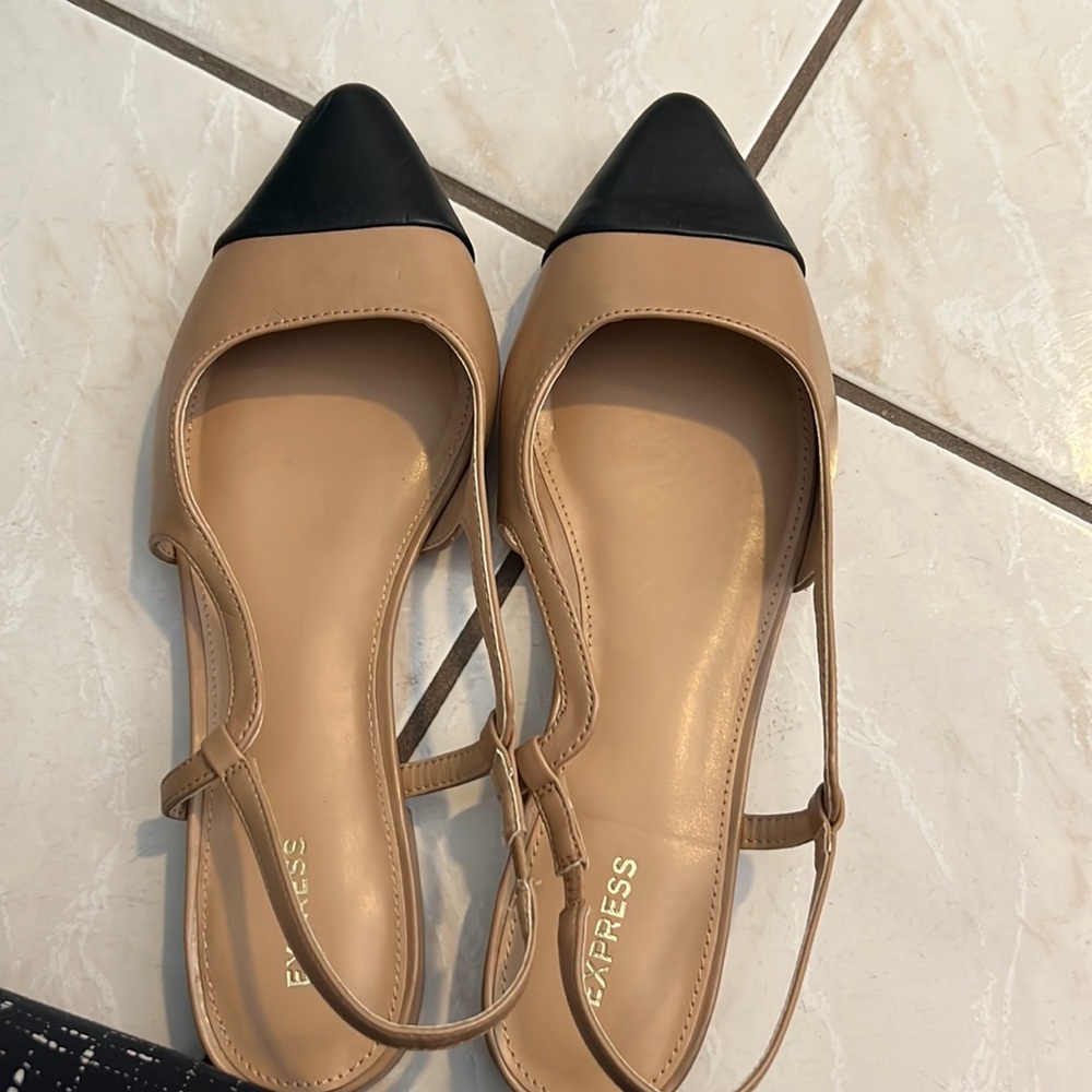 Toe Cap Slingback Ballet Flats
